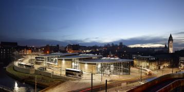 Bus station at night 