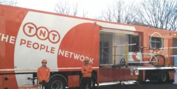 Photo of the Turin Mobile Depot deployed near the city centre