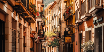 Street view of buildings